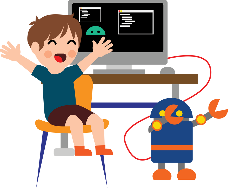 Kids learning Coding program